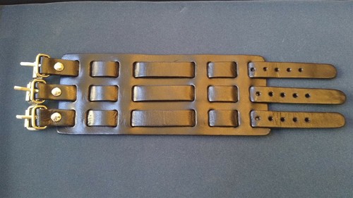 Nero pelle polsino bracciale - bracciale,