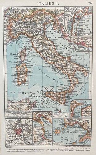 Antica mappa storica italia - antica, storica: