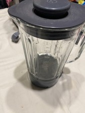 Frullatore in vetro originale Kenwood per FPM810, con base e lame smontabili.