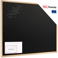 Lavagna Nera Da Gesso 100X80 Cm Con Cornice in Legno ECO, Lavagne Cancellabili p