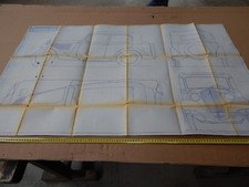 copia cartacea disegno tecnico auto Fiat tipo 508 Balilla 4 porte 1933