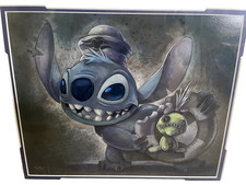 Lifesaver Stitch with Scrump Print Darren Wilson Disney Art 14x18 Matted COA NEW