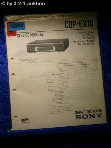 Sony manuale servizio - sony, cdp