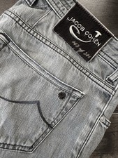 Jacob Cohen Limited Edition jeans uomo W 36 in denim di cotone grigio délavé