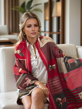 Sciarpa invernale elegante lana elegante cashmere stola cavallo rosso cashmere sciarpa di lana donna