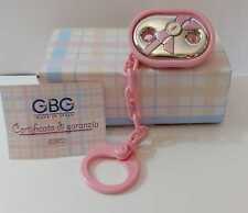 SPILLA OVALE PORTACIUCCIO ROSA FIOCCO GBG LAMINATA ARGENTO NUOVO CON SCATOLA 