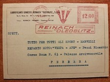 Annullo meccanico rosso - Reinach "Oleoblitz". Lubrificanti (Milano) 1948.