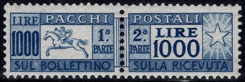 1954 pacchi postali 1000 lire - postali,