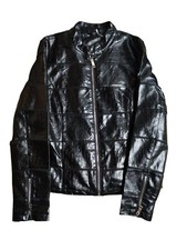 Giubbino in ecopelle donna, taglia XL ma veste un po' piccolo, nero Misure...