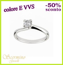 ANELLO SOLITARIO ORO BIANCO