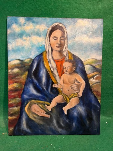Dipinto madonna con bambino - con,