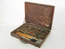 GRANDE SCATOLA PITTURA ARTISTA ANTICO VINTAGE WINSOR & NEWTON CUSTODIA cavalletto dipinto olio