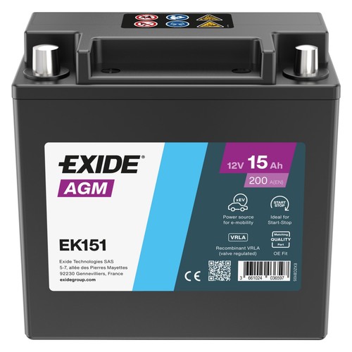 Batteria agm exide ek151 - batteria,