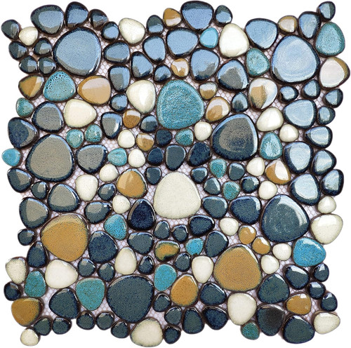 Piastrella ciottoli blu - piastrella,