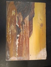 PICCOLO DIPINTO AD OLIO SU TELA APPLICATA XX secolo paesaggio marino