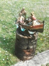 Modellino barca pesca gozzo pescatori fatta a mano vintage cm.30