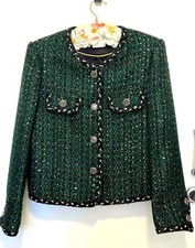 Auth CHANEL Uniform Green