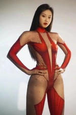 Tuta strass glitter sexy body