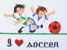 Tela punto ago dipinta a mano