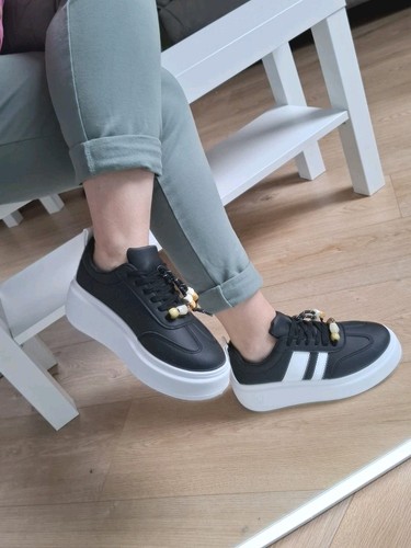 Sneakers plateau lacci con