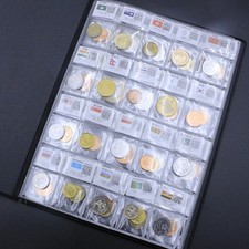 Collezione Monete 60 Paesi Regioni Libri Moneta Estera Mondiale Con Bandiere