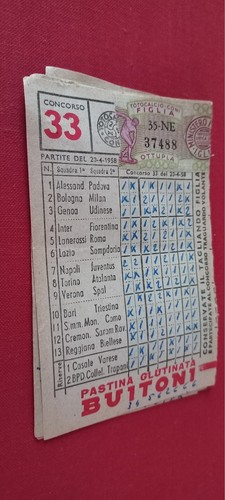 Schedina totocalcio 1958 - schedina,