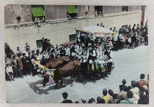 CARTOLINA ASSEMINI CAGLIARI COSTUMI CARRO VIAGGIATA BUSTA ANNI 60/70 FG