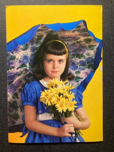 Cartolina postale bimba con - cartolina,
