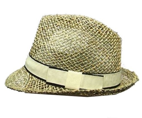 Cappello uomo paglia beige con