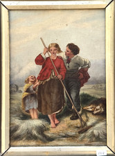 Dipinto Antico Olio su Tela