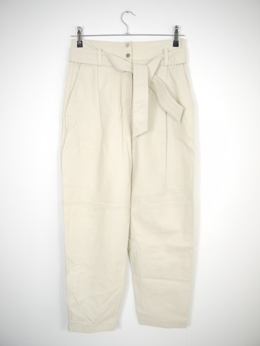 Zara pantalone pelle ecrù - zara,
