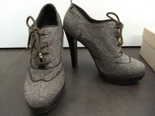 Scarpa francesina CAFèNOIR in tweed testa di moro tg 37 allacciata