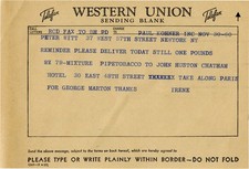 John Huston TELEFAX ORIGINALE CHE RICHIEDE UN'ALTRA LIBBRA DI TABACCO DA PIPA #137445
