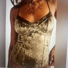 Body con spalline in velluto