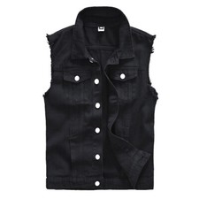 Gilet uomo denim biker gilet