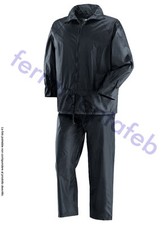 COMPLETO TUTA IMPERMEABILE BLU ANTIVENTO ANTIPIOGGIA GIACCA PANTALONE DA LAVORO