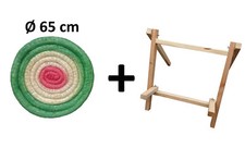 Tiro Con L'Arco Bersaglio di paglia Ø 65 cm dipinto verde + stand in legno