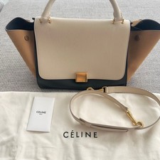 Borsa a mano CELINE in pelle scamosciata a trapezio a 2 vie dal Giappone