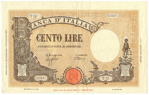 100 lire barbetti - barbetti, b