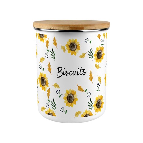 Bidone porta biscotti girasoli - bidone,