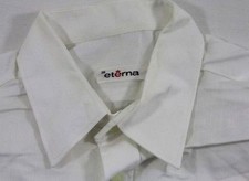 Eterna Camicia di Affari Bianco Pois Lucido Mélange Manica Gr.39 Top #C7743