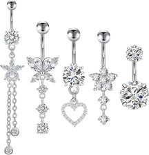 5PCS Piercing Ombelico G23