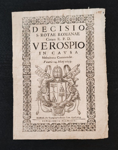 Ordine malta decisio p - ordine, di