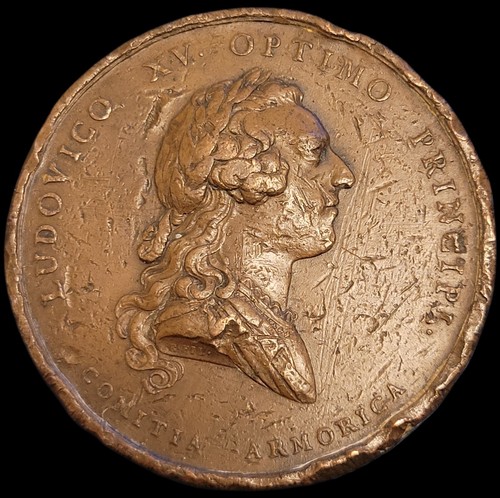 Medaglia bronzo luigi xv - di,