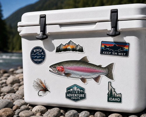 Adesivo trota arcobaleno pesce - trota,