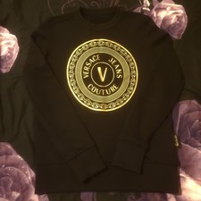 Felpa donna VERSACE JEANS COUTURE girocollo pile logo nero taglia XS/6