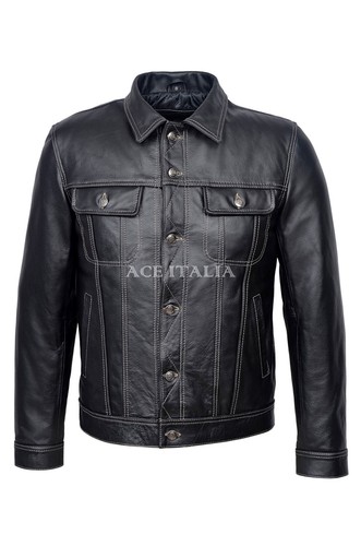 Trucker giacca uomo nero - uomo,