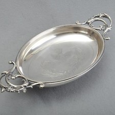 Argento Ciotola Piede, Ovale