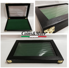 Cofanetto vetrinetta per collezionismo espositore Poker vetrina display legno 