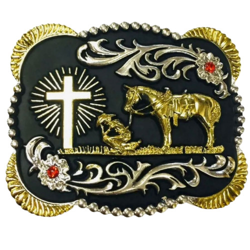 Cavallo cowboy preghiera croce